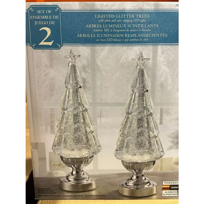 LED Glass Trees [2 pc] (Indoor Only)