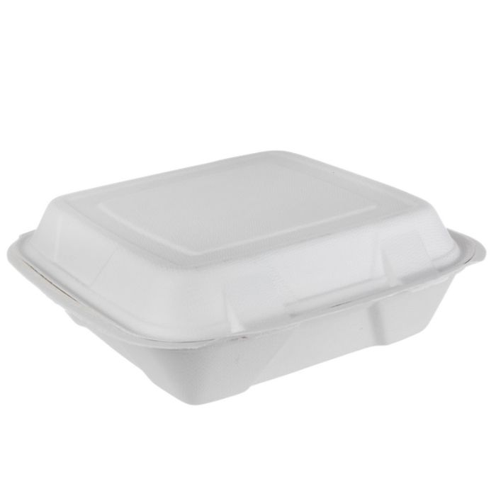 IECO Hinged Bagasse Containers 9 in × 9 in 2 packs of 50