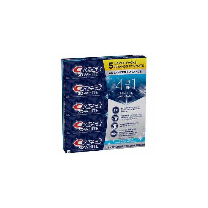 Crest 3D White Advanced Toothpaste 5 x 135ml