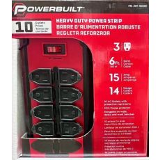 Powerbuilt Heavy Duty Power Strip w/10 Outlets