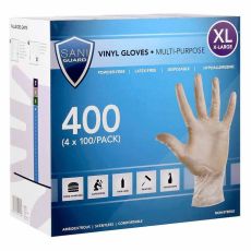 Sani Guard Vinyl Gloves - Extra Large [4 x 100 ct]